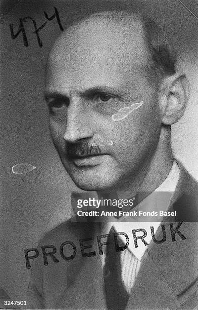 Anne Frank's father Otto Frank who survived three years of hiding in Amsterdam and his deportation to Auschwitz Concentration Camp.