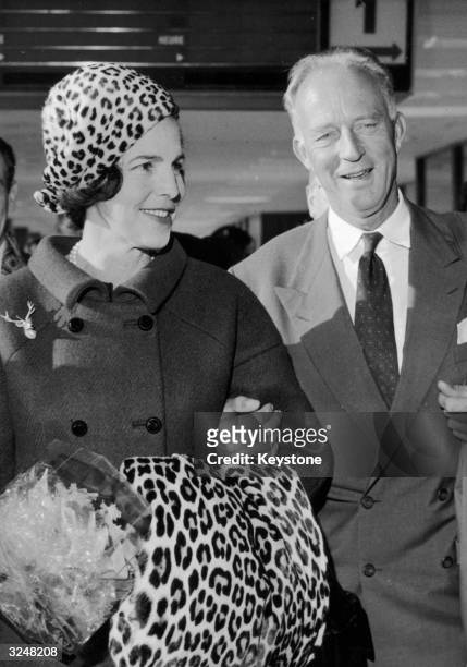 Leopold III , former King of Belgium meets his second wife Princess Liliane at Orly airport, Paris on his arrival from a trip to Brazil. While in...