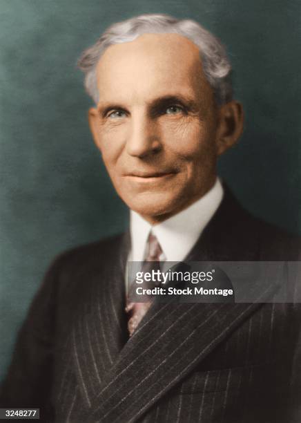 Henry Ford , American automobile manufacturer and organizer and president of the Ford Motor Company.
