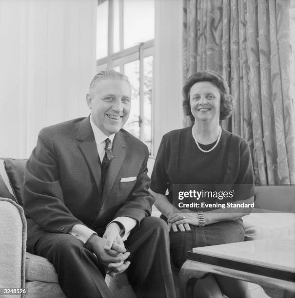 Pierre Werner , the prime minister of Luxembourg, with his wife during a visit to London.