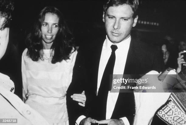 American actor Harrison Ford and wife, screenwriter, Melissa Mathison, arrive at the 35th Annual Writers Guild Awards at the Beverly Hilton, Beverly...