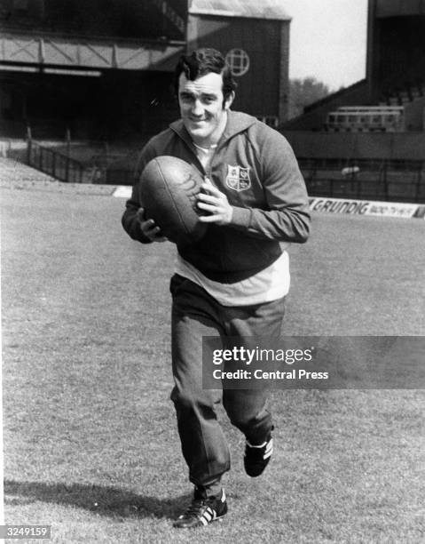 British Lions captain Phil Bennett during a practice session at Twickenham Rugby grounds.