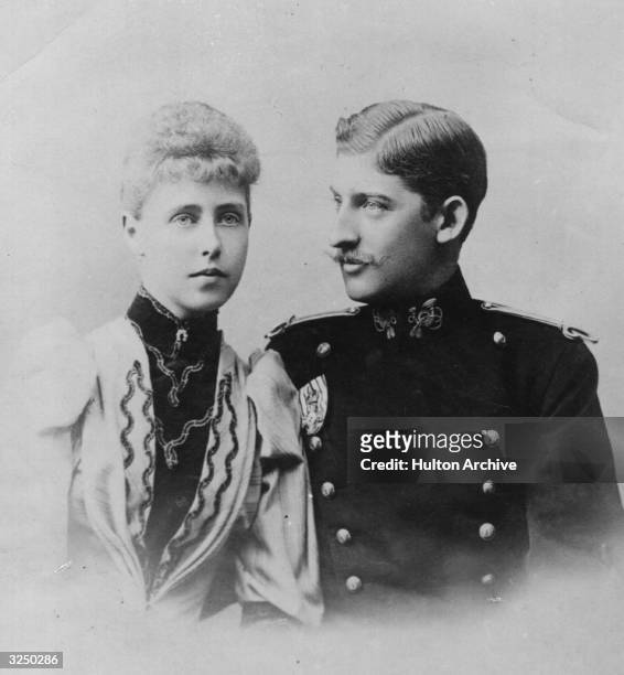 Prince Ferdinand of Romania with his fiancee, Princess Marie of Edinburgh , later the King and Queen of Romania.