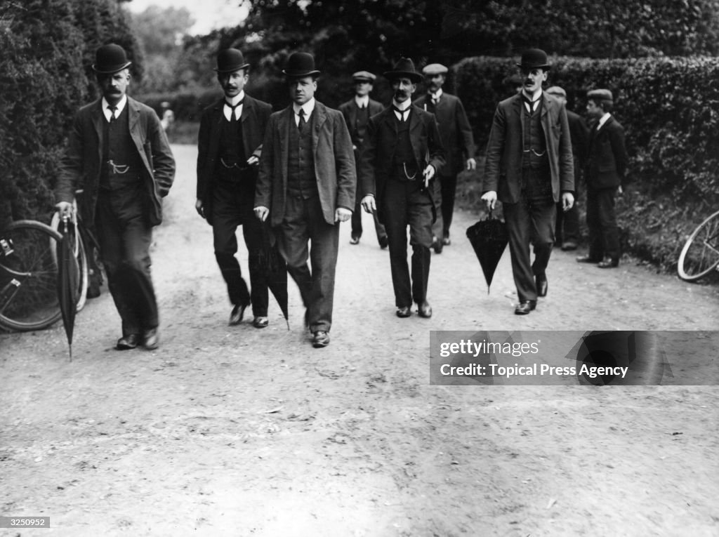 Coroners arrive for the Luard murder inquest. Mrs Caroline Luard was