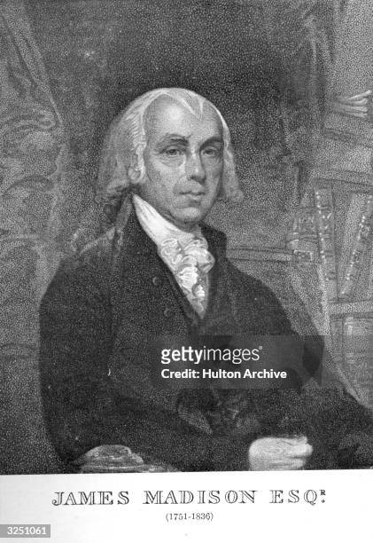 James Madison , the 4th President of the United States of America . In 1787 he took a leading part in drawing up the US Constitution and the Bill of...