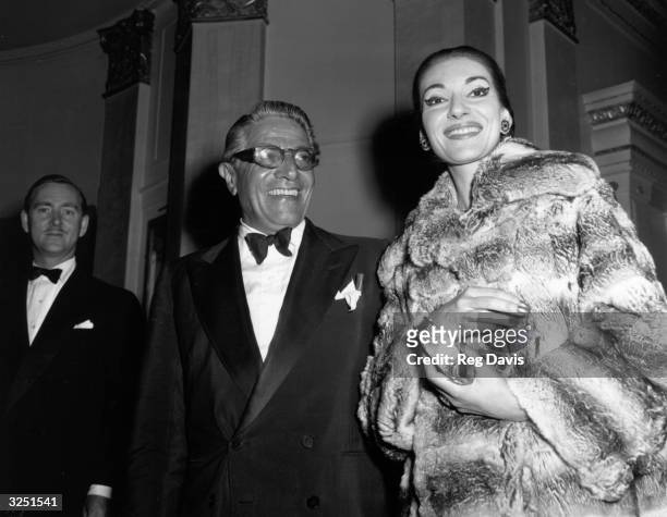 American-born Greek opera singer, Maria Callas with Aristotle Onassis ship owner and millionaire, 1959.