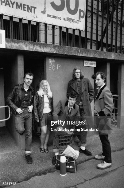 Group of teenage Teddy Boys and rockers.