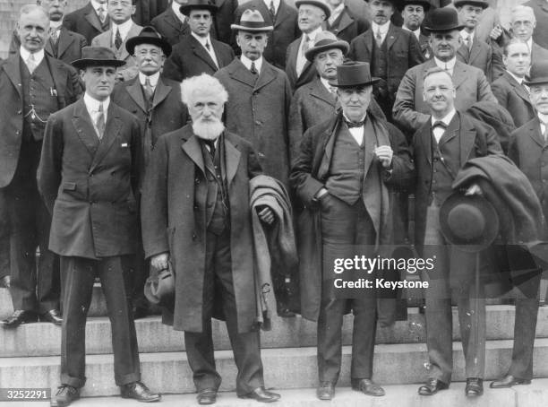 From left to right: American statesman Franklin D Roosevelt , later the 32nd President of the United States, as assistant secretary of the Navy;...