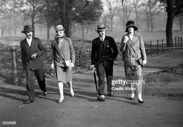 An exhibition of fashion for men and women, organised by Hurst's the drapers in Hyde Park.