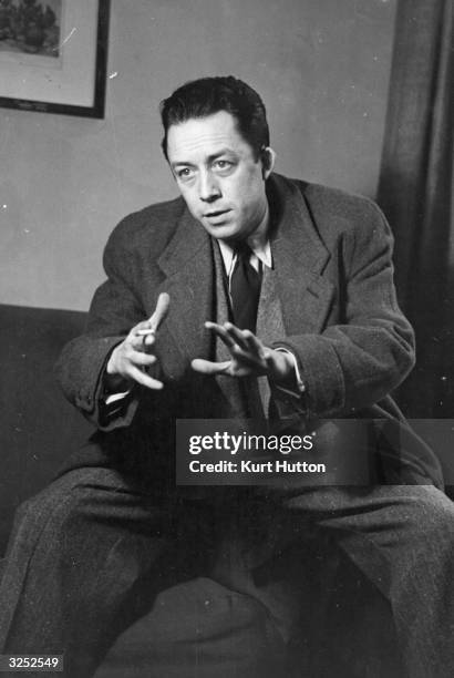 French writer Albert Camus , who was awarded the Nobel Prize for literature in 1957 and died in a car crash. Original Publication: Picture Post -...