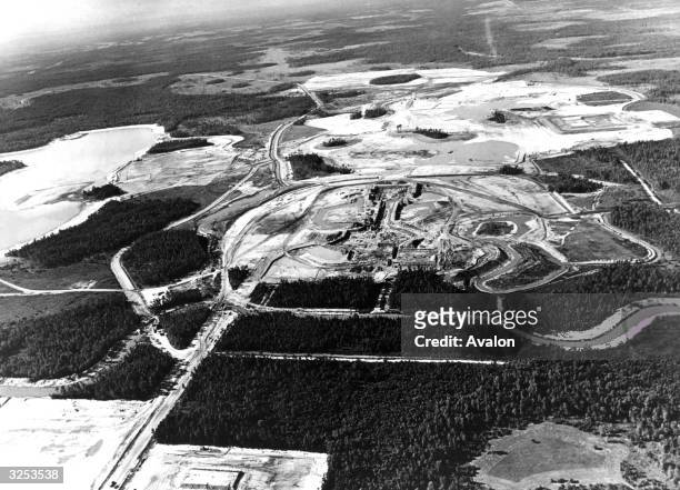 The first phase of Walt Disney World under construction at Orlando, Florida. Covering 27,000 acres, it is the world's largest recreation centre.