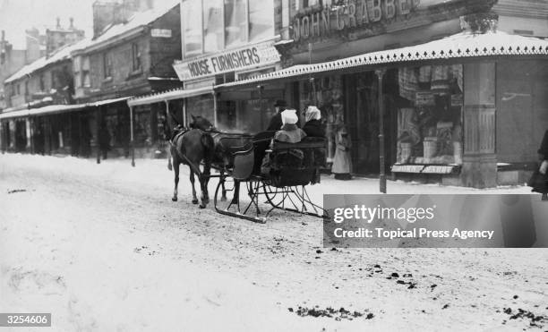 Sleigh ride in Buxton, Derbyshire.