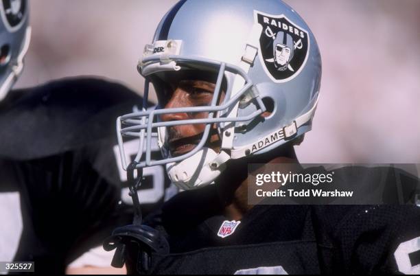 Desmond Howard of the Oakland Raiders looks on during a game against the St. Louis Rams at the UMAX Coliseum in Oakland, California. The Raiders...