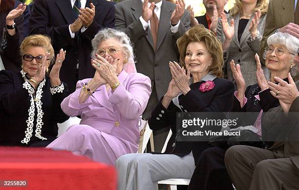 Actresses Esther Williams, Ann Rutherford, Cara Sue Collins and Betty Garrett attend a ceremony honoring television tycoon Ted Turner with a star on...