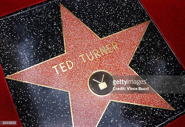 Television tycoon Ted Turner's star on the Hollywood Walk of Fame is shown April 7, 2004 in Hollywood, California. Turner received the 2,251st today.