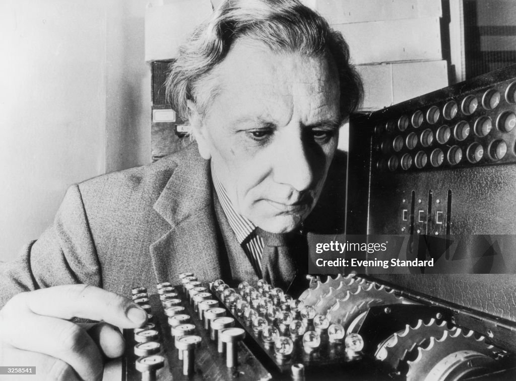 The Enigma decoding machine used during World War II being inspected ...