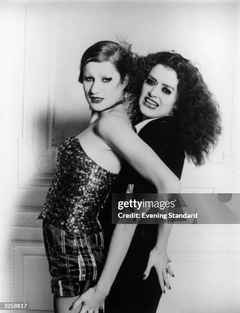 Patricia Quinn and Little Nell Campbell star in the cult musical 'The Rocky Horror Picture Show', directed by Jim Sharman for 20th Century Fox.