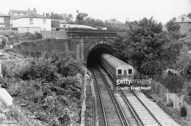 The tunnel at Streatham from Gleneldon Road Bridge, south London.