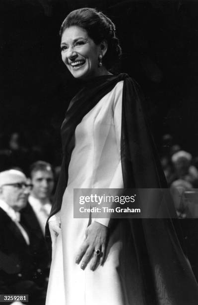 Maria Callas , opera singer, gives a farewell concert at the Royal Festival Hall.