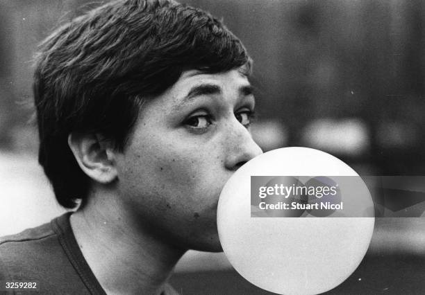 Seventeen-year-old Roy Hall from Gillingham, the current Southern Region Bubble Gum Champion.