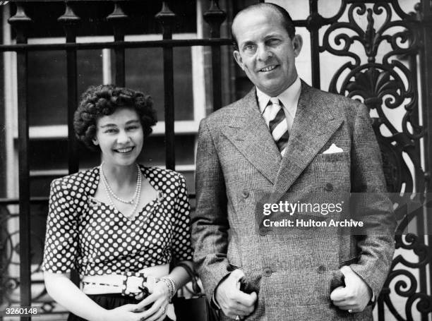 Crown Prince Paul and Princess Frederika of Brunswick, outside their hotel in London.