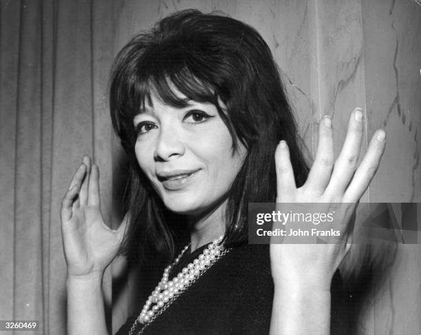 French actress Juliette Greco at the Savoy Hotel.