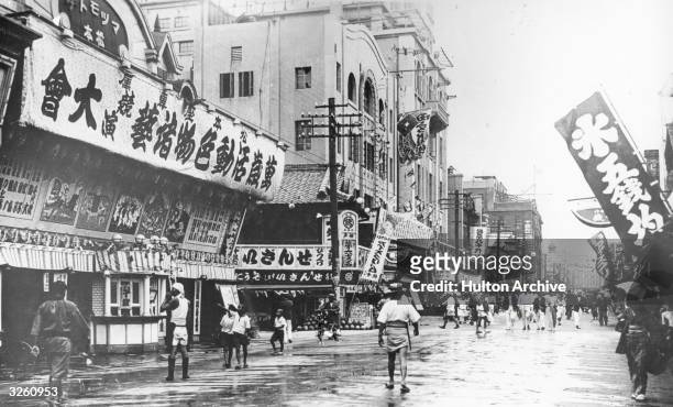 View of Theatre Street in Kobe, the port on Honshu Island on Osaka Bay at the eastern end of the Inland Sea. It is one of the world's largest...
