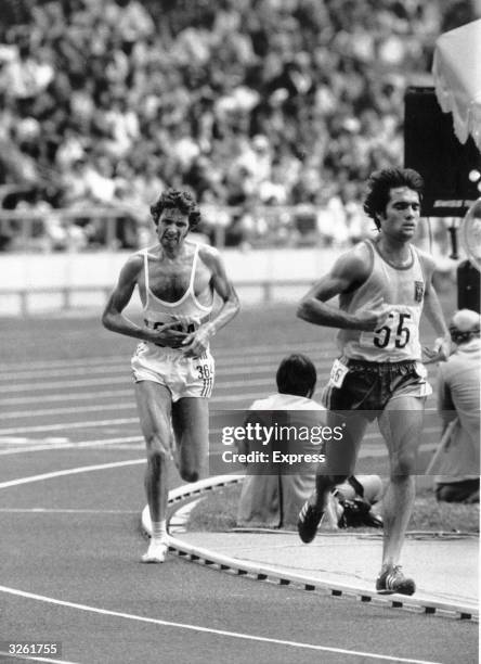 Brendan Foster, British distance runner, competing during the 1976 Montreal Olympics.
