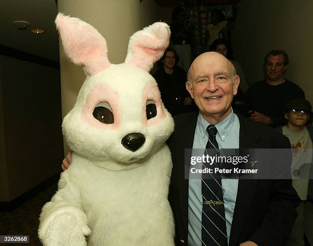 Actor Peter Boyle and the Easter Bunny visit kids with cancer to color eggs and read Easter stories at the Ronald McDonald House. April 8, 2004 in...
