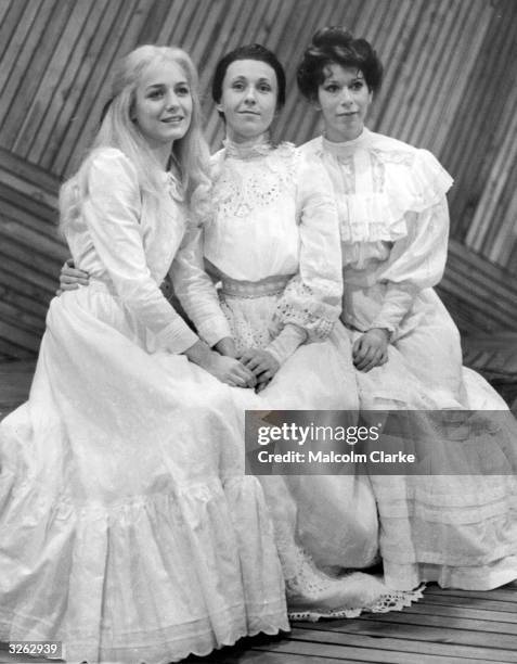 Julie Covington, with Caroline Langrish and Elizabeth Estenson who are starring in a production of 'The Cherry Orchard' at the Riverside Studios.