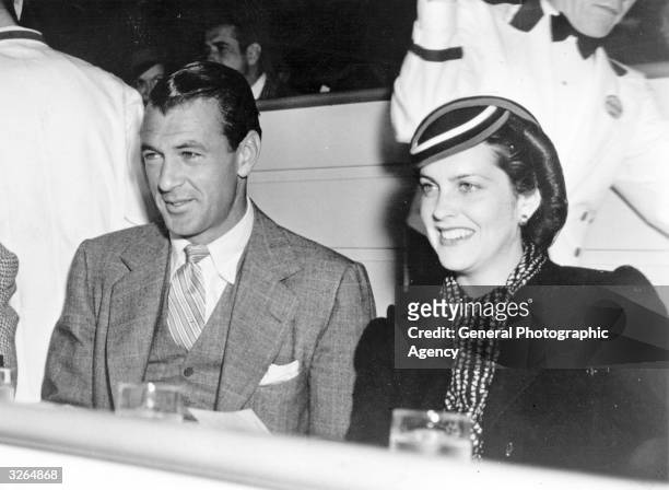 Gary Cooper , the Hollywood actor with his wife 'Rocky' actor Sandra Shaw .