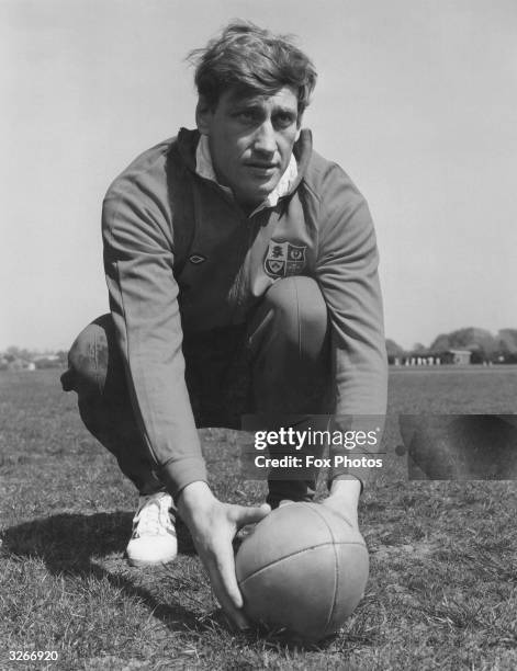 British rugby international player Willie John McBride at a training session in Eastbourne.