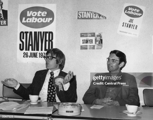 The Labour Party candidate for the by-election at Woolwich West, Joe Stanyer, with the Labour MP for Woolwich East, John Cartwright.