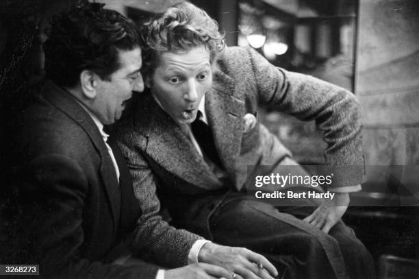 Danny Kaye formerly David Daniel Kaminski, the American star entertainer of stage, screen and television joking around with British comedian Sid...