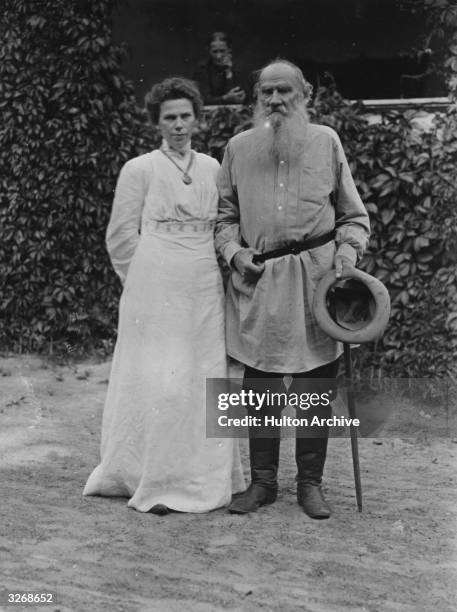 Russian novelist Leo Tolstoy with his daughter, affectionately known as Masha .