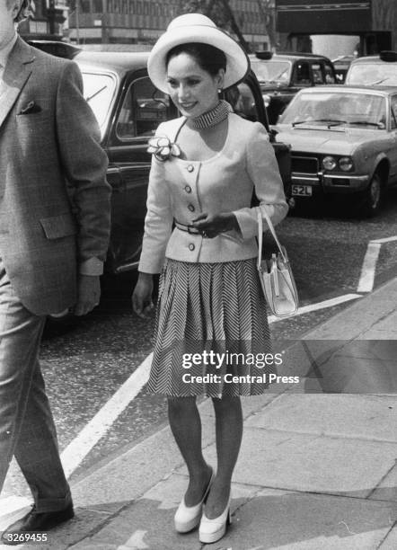Madame Sukarno, wife of the late Indonesian President, in London when she was appearing at the High Court where she was suing a publisher for libel...