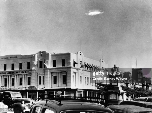 An Unidentified Flying Object in the sky over Bulawayo, Southern Rhodesia.