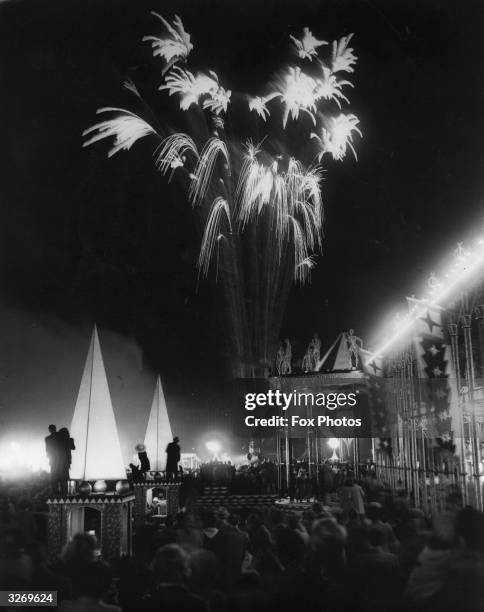 Fireworks illuminate the night sky at the end of the season at Battersea Festival Gardens.