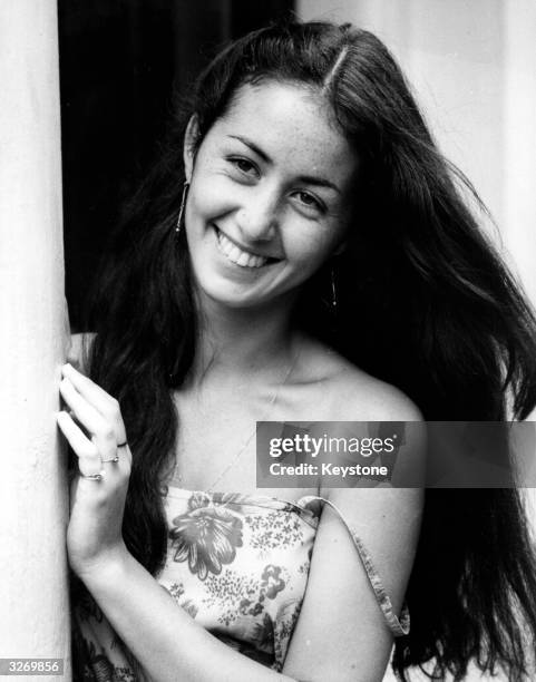 Cecile Paoli, 19-year-old French actress, who is to star in the BBC TV serial 'Fair Stood the Wind for France' in London.