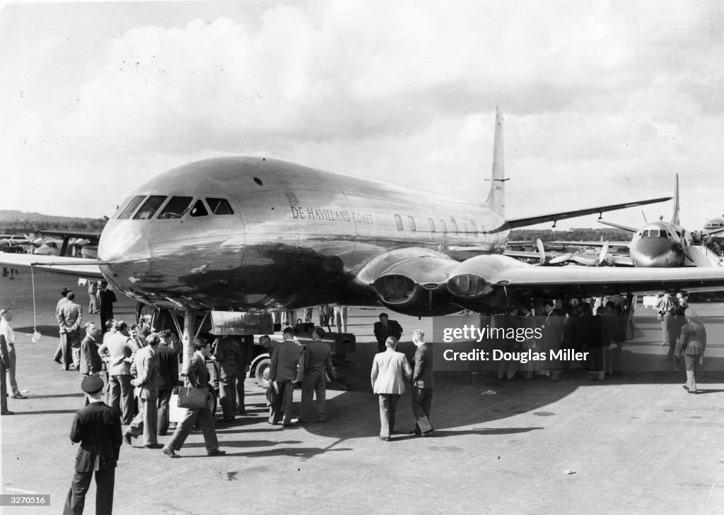 First Jetliner A de Havilland Comet, the world's first jet airliner, on show at the ...