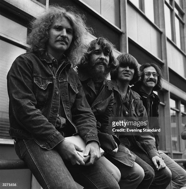 American rock group Creedence Clearwater Revival in London, April 1970. From Left to right, Tom Fogerty, Doug Clifford, John Fogerty and Stu Cook.