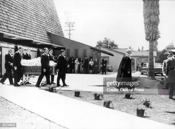 The funeral of American film star Marilyn Monroe .