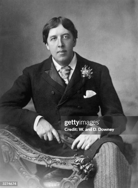 Irish playwright, novelist, essayist, poet and wit Oscar Wilde .
