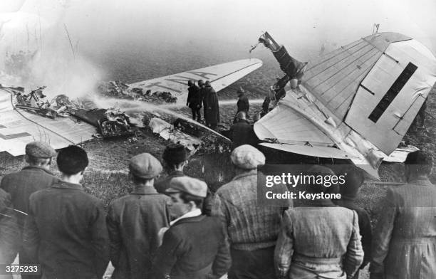 Six people died when the Milan to Brussels Dakota crashed in fog shortly after take off from the airport. The dead comprised of the crew and a single...