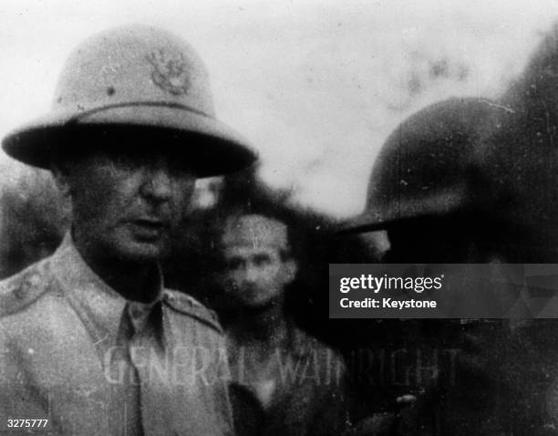 Lt. General Jonathan Wainwright at the time of his surrender to the Japanese following the fall of Corregidor, the island fortress of the...