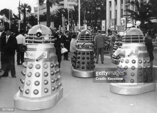 Twelve Daleks arrived in Cannes from Shepperton Studios, England, for the showing of the new 'Dr Who' movie which features at the Film Festival.