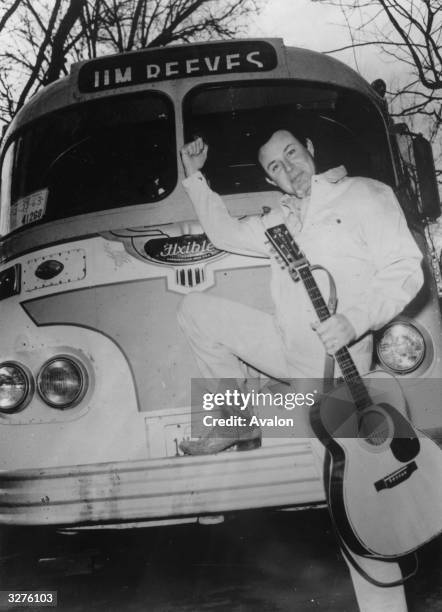 American country singer Jim Reeves seen during a tour of the States, he was later to die in an air crash.