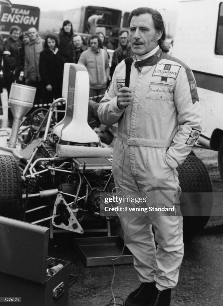 Graham Hill , British racing driver and world champion, introduces a ...