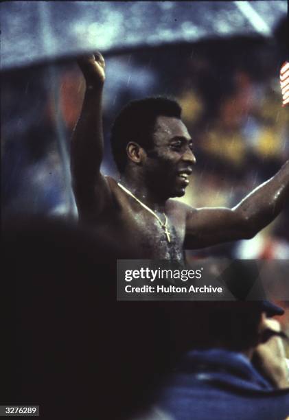 Pele, the footballer whose real name is Edson Arantes Do Nascimento during his last game.