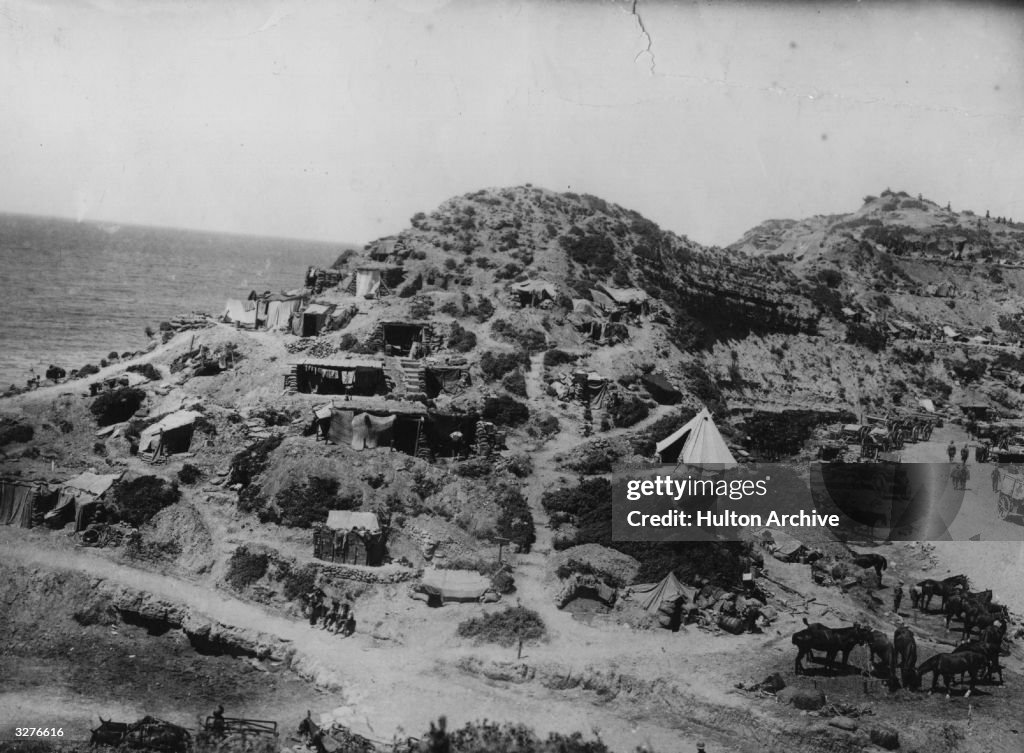 Men of the 42nd East Lancashire Division encamped at Gully Reach in ...